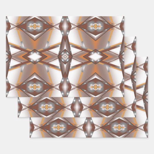 ギザギザのエッジ同心円のアーストーンアーグラデーショント ラッピングペーパーシート (セット)