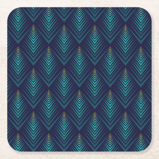 ギザギザのエッジ：ダイナミックパタ遊ーン スクエアペーパーコースター (正面)