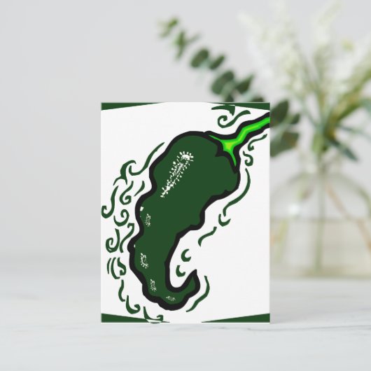 ギザギザのピーマン緑のフレーム.png ポストカード (スタンド正面)