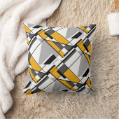 ギザギザのモバイル様金ゴールドグレーブラック傾斜モザイク クッション (ブランケット)