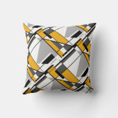 ギザギザのモバイル様金ゴールドグレーブラック傾斜モザイク クッション (裏面)