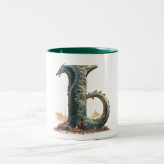 ギザギザの炎：ドラゴンカワイカップ – Type J ツートーンマグカップ