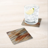 ギザギザの石化木材 スクエアペーパーコースター (インサイチュ)