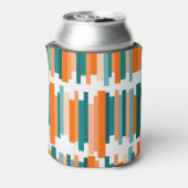 ギザギザ線 – ティール（緑がかった色）とオレンジ 缶クーラー (缶裏面)