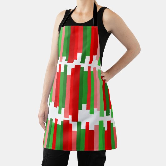 ギザギザ線 – 赤と緑 エプロン (インサイチュ)