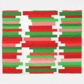 ギザギザ線 – 赤と緑 フリースブランケット (正面(横))