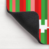 ギザギザ線 – 赤と緑 マウスパッド (コーナー)