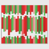 ギザギザ線 – 赤と緑 ラッピングペーパー (フラット)