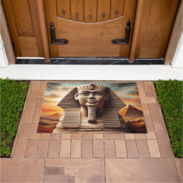 ギザスフィンクス頭部ピラミッド付きエジプト旅行 ドアマット