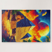 ギザピラミッド複合体。カイロ、エジプト。 ジグソーパズル (横)