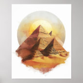 ギザピラミッドEgypt Desert Sun Wall Art ポスター (正面)