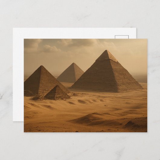 ギザ威厳のあるピラミッドのエジプトのはがき ポストカード (正面/裏面)