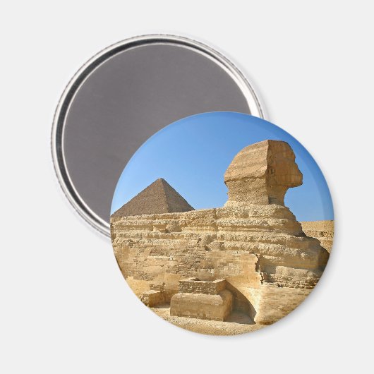 ギザ素晴らしのスフィンクスとカフレピラミッド-エジプト マグネット (正面/裏面)