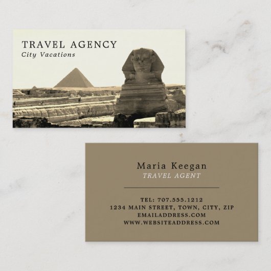 ギザ素晴らしのスフィンクス,エジプト,旅行代理店 名刺 (正面/裏面)