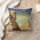 ギザ素晴らしのヴィンテージスフィンクス、エジプトのピラミッド クッション (ブランケット)