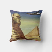 ギザ素晴らしのヴィンテージスフィンクス、エジプトのピラミッド クッション (裏面)