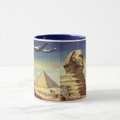 ギザ素晴らしのヴィンテージスフィンクス、エジプトのピラミッド マグカップ (中央)