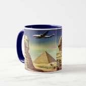 ギザ素晴らしのヴィンテージスフィンクス、エジプトのピラミッド マグカップ (正面左)