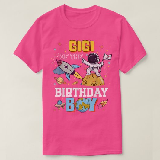 ギジオブザ誕生日宇宙飛行士ボーイ宇宙テーマパー Tシャツ (デザイン正面)