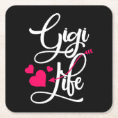 ギジライフギフトマザーズデイ誕生日おばあちゃん スクエアペーパーコースター (正面)