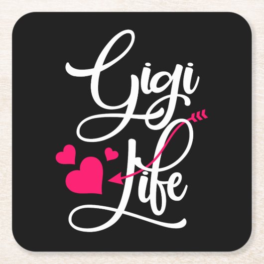 ギジライフギフトマザーズデイ誕生日おばあちゃん スクエアペーパーコースター (正面)