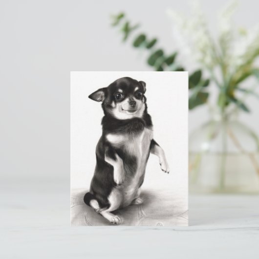 「ギズマ」 – 受賞歴のあるチワワ絵を描ズ ポストカード (スタンド正面)