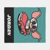 ギズモ |かわいい漫画ドライバ |名前の追加 フリースブランケット (正面(横))