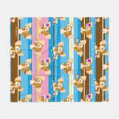 ギズモ |かわいい漫画パターン フリースブランケット (正面(横))