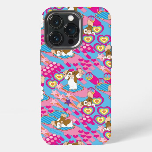 ギズモ | ピンクの平和と愛のパターン iPhoneケース (裏面)