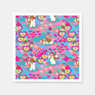 ギズモ |ピンクピース&ラブパターン スタンダードカクテルナプキン