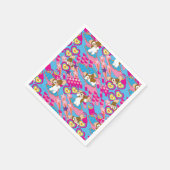 ギズモ |ピンクピース&ラブパターン スタンダードカクテルナプキン (角)
