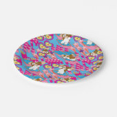 ギズモ |ピンクピース&ラブパターン ペーパープレート (アングル)