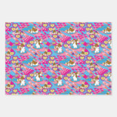 ギズモ |ピンクピース&ラブパターン ラッピングペーパーシート (正面2)