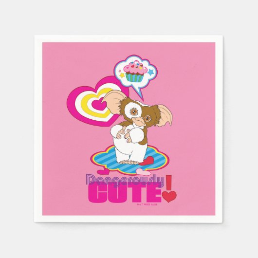 ギズモ |危険なかわいい スタンダードカクテルナプキン (正面)