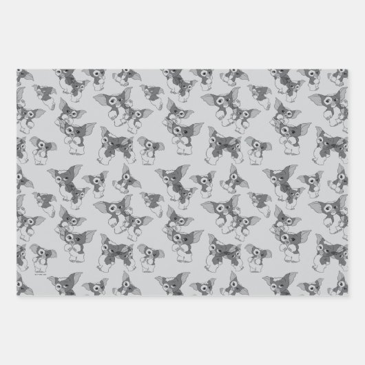 ギズモ |白黒パターン ラッピングペーパーシート (正面)