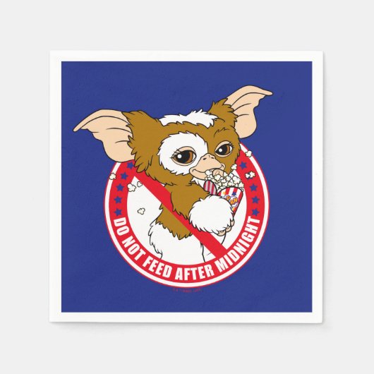 ギズモ |真夜中食べ物を与えの後に行わない スタンダードカクテルナプキン (正面)