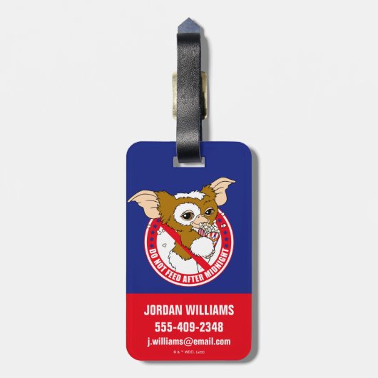 ギズモ |真夜中食べ物を与えの後に行わない ラゲッジタグ (裏面縦)