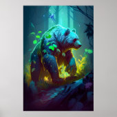 ギズリーベア動物ポートレート絵画の野生動物 ポスター (正面)