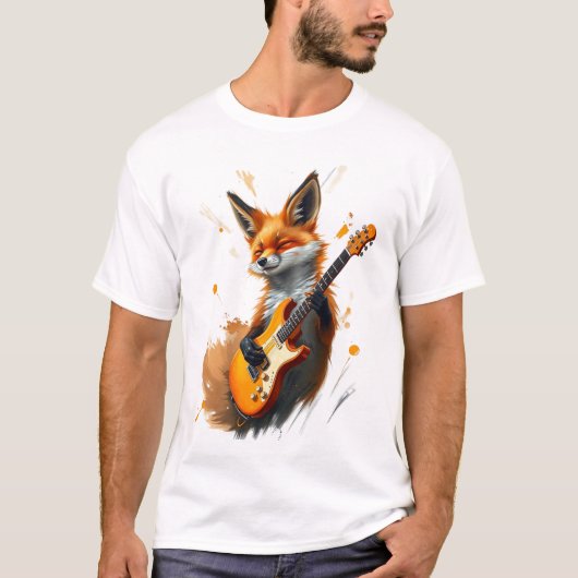 ギタおもしろいキツネ Tシャツ (正面)