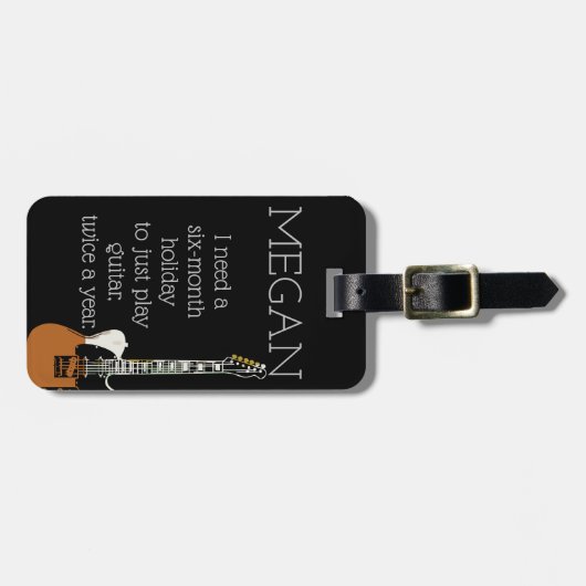 ギタおもしろいリパーソナライズされたストのバッグの注意 ラゲッジタグ (正面横)