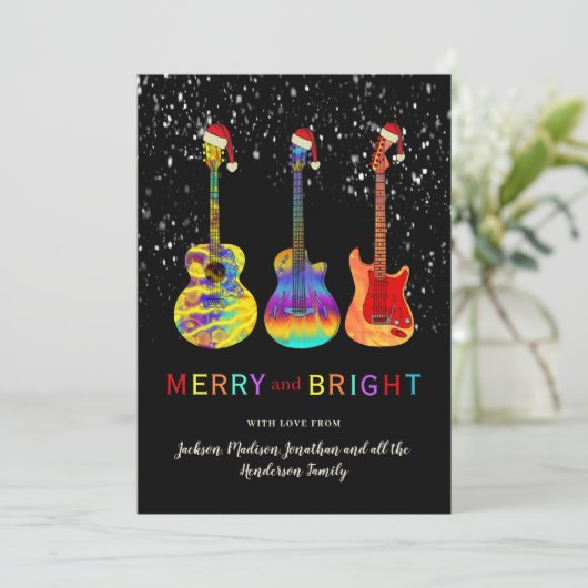 ギタおもしろいーのクリスマスメリーと明るい シーズンカード (スタンド正面)