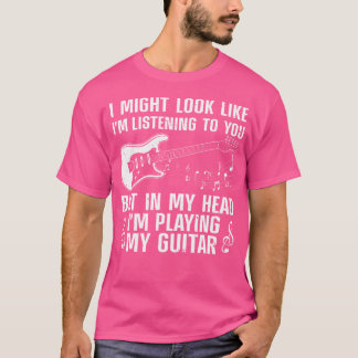 ギタおもしろいーデザイン女子男性へギタリストギター Tシャツ