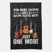 ギタおもしろいープレーヤーアート女子男性へギタリスト区 キッチンタオル (縦)