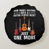 ギタおもしろいープレーヤーアート女子男性へギタリスト区 ラウンドクッション (裏面)
