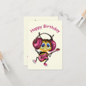 ギタおもしろいープレーヤービー付き誕生日カード カード (正面/裏面インサイチュ)