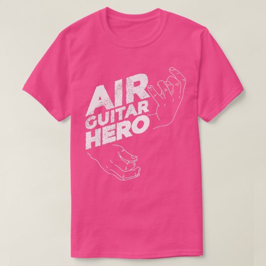ギタおもしろいープレーヤー用Air Guitar Hero Guitar Tシャツ (デザイン正面)