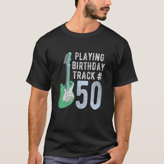 ギタおもしろいープレーヤー音楽愛好家50th誕生日ギフト tシャツ (正面)