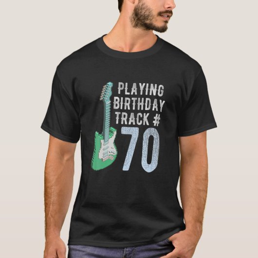 ギタおもしろいープレーヤー音楽愛好家70th誕生日ギフト tシャツ (正面)