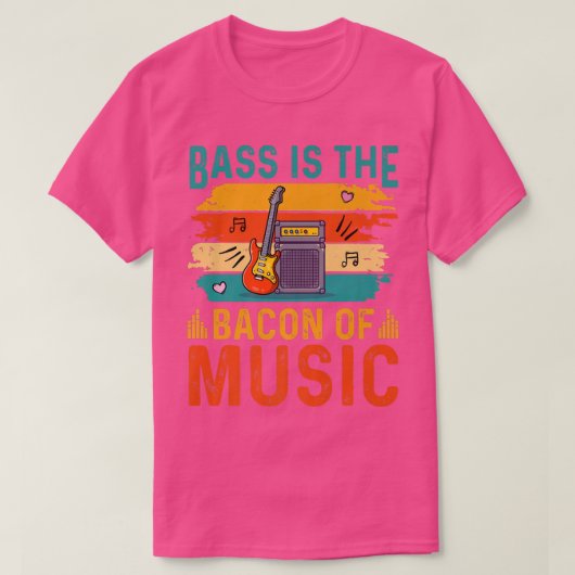 ギタおもしろいーベースは音楽のベーコン363 Tシャツ (デザイン正面)