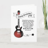 ギタおもしろいーロックスターギタリストロッカー誕生日Ca カード (正面)